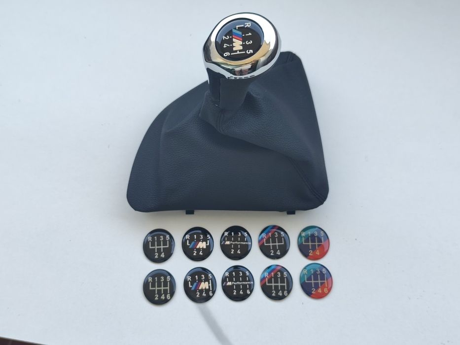 Manete Moca Manípulo Manopla Maçaneta Alavanca Fole velocidades BMW Serie 1 E81 E82 E87 E88 Caixa 5 6 Pack M Pele Lisa Perfurada