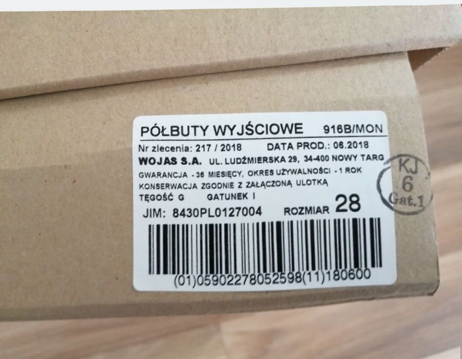 Półbuty wyjściowe wojskowe Wojas 916B 28 44