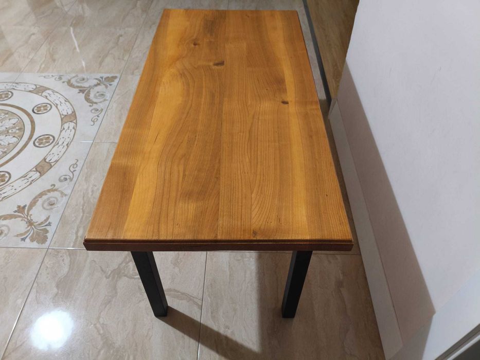 Solidny Stolik Kawowy LOFT | Gruby Blat 4cm | 115x57 | Industrialny