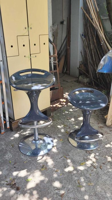 2 Bancos Elevatórios Tipo Bar Metal Plástico