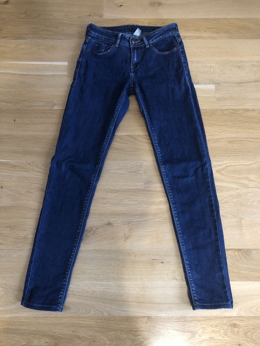 Jeansy Mango granatowe rurki damskie 34 skinny