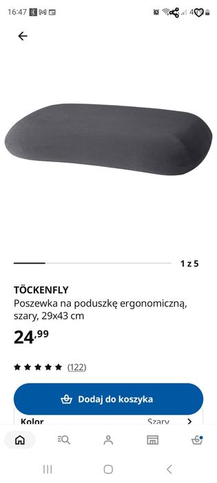 Töckenfly Poszewka na poduszkę ergonomiczna  29x43 2 szt..