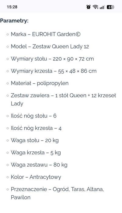 Zestaw mebli grodowych