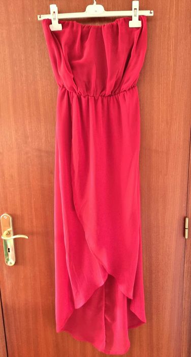 Vestido cai-cai comprido vermelho Stradivarius, tam S - nunca usado