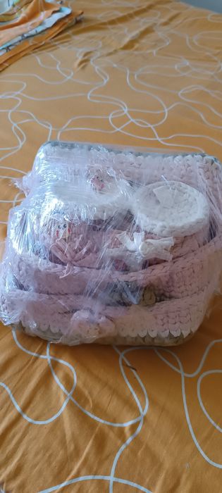 Kit cesto de crochê para bebê