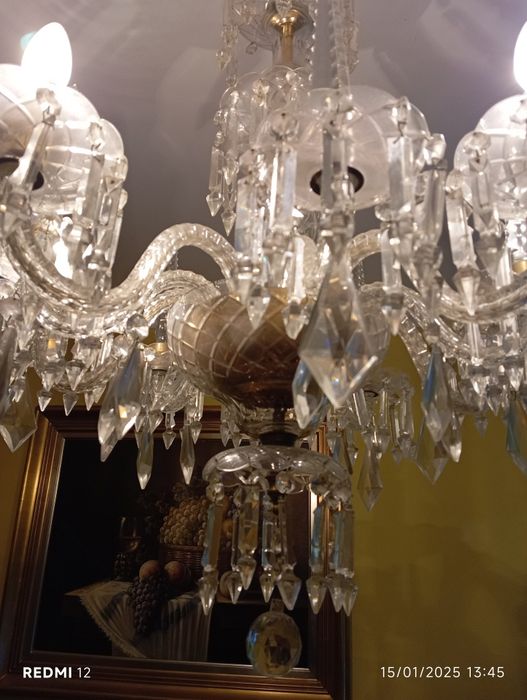 Candeeiro de cristal lapidado tipo veneziano