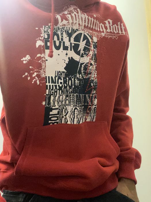 Hoodie vermelho Lightning bolt