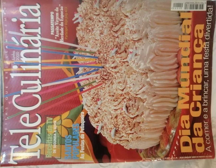 Tele Culinária e Doçaria - 8 revistas com 25 anos - 1998.99 LOTE 6