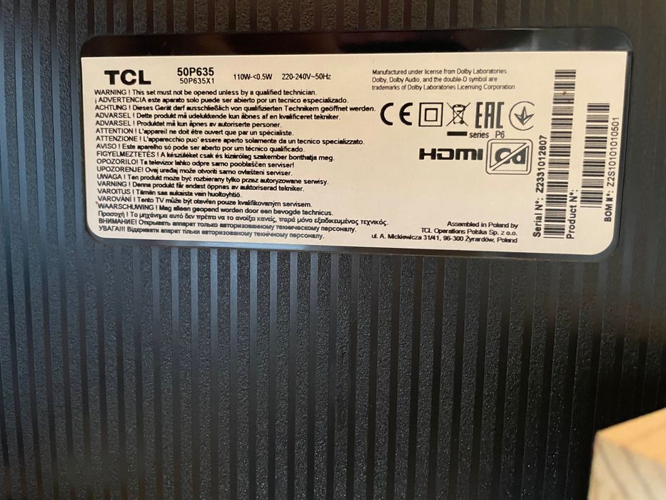 TCL TV 127cm ultra HD com Soundbar