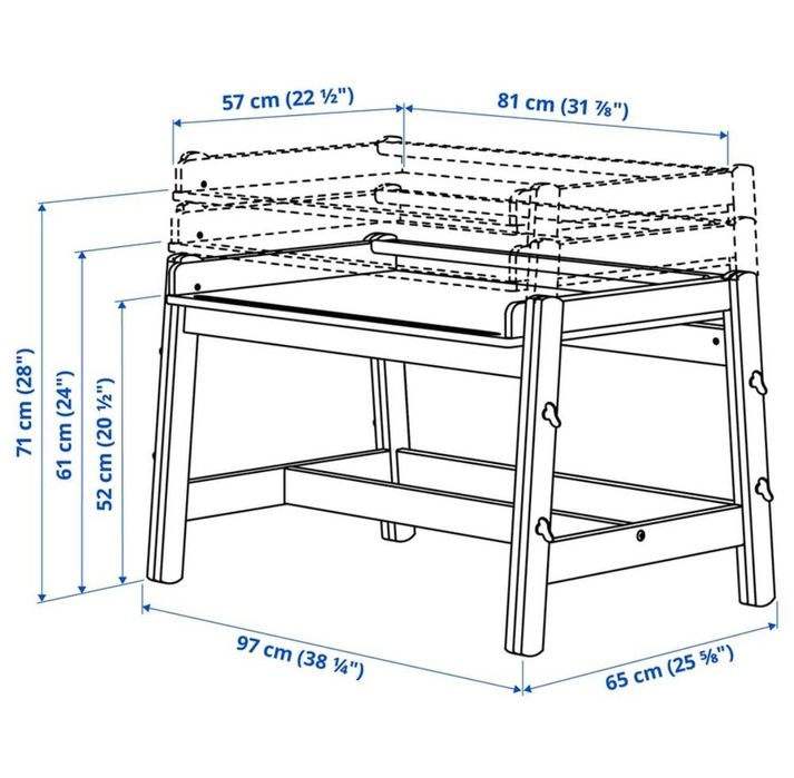 Secretária p/ criança IKEA FLISAT (Altura Regulável)