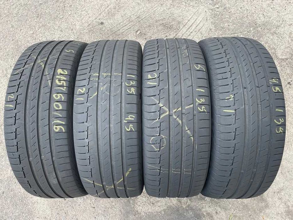 215/60 R16 99V Continental PremiumContact6 літо 4штуки шини б/у
