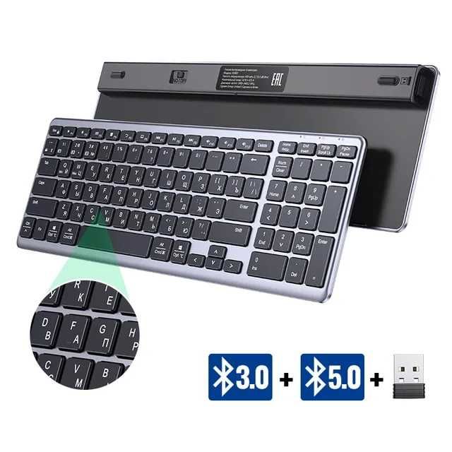 Бездротова клавіатура UGREEN K552 EN+RU BT5.0 USB Win Mac: є Кирилиця