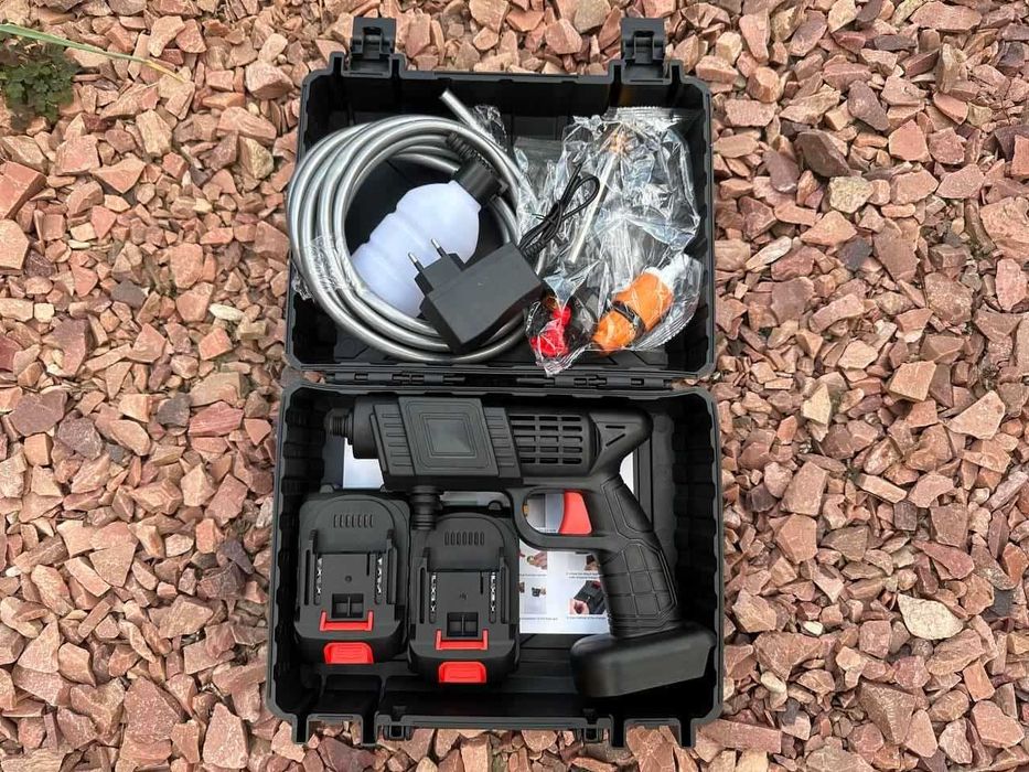 Мини-мойка высокого давления для автомобиля. Автомойка на 2 аккум. 48в