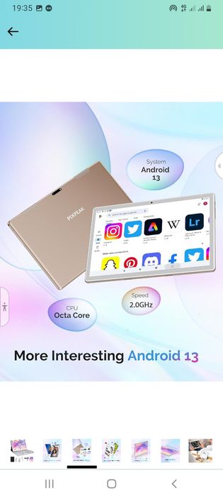 Tablet Android com teclado e rato