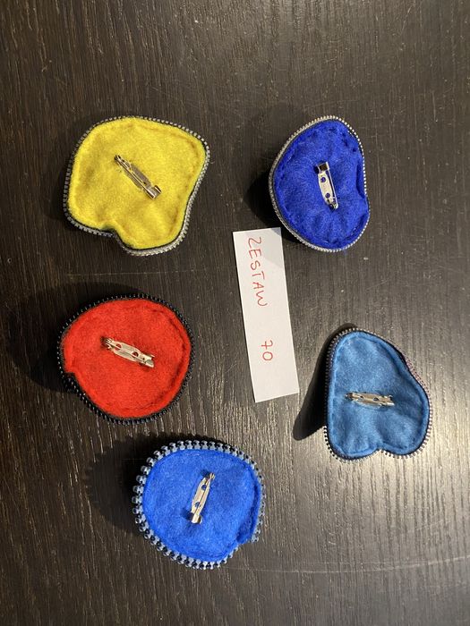 Broszki handmade z suwaków unikat zestaw 70