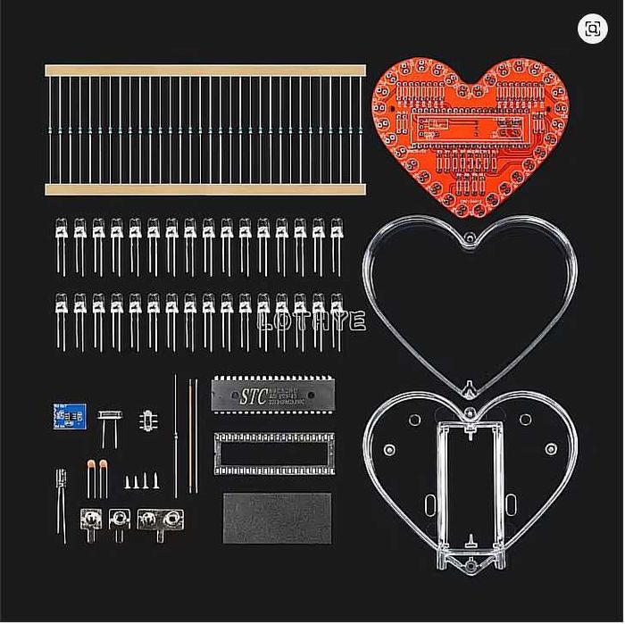 Набор для сборки  светодиодный струящийся свет в форме сердца.
