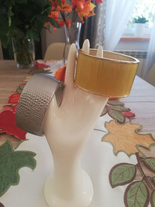 Złota miodowa szeroka bransoletka bransoleta