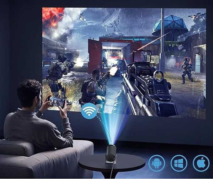 Mini Projektor Polocsh HY300 Pro 2024 Z Wifi6 I Android OS 11.0 BT5.2