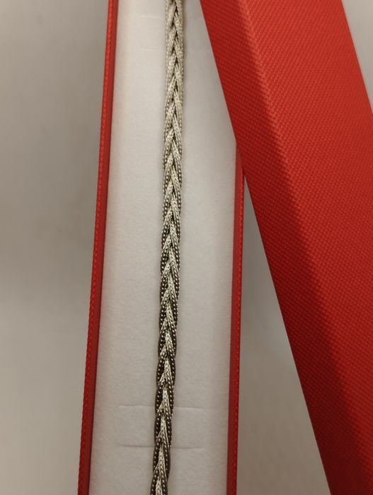 Srebrna bransoletka Warkoczyk, próba 925, długość 19 cm