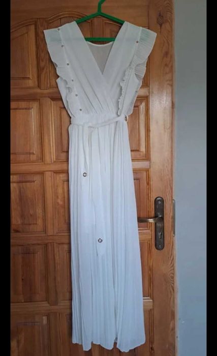 Długi kombinezon plisowany