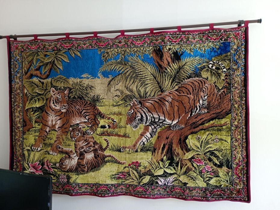 Restored Decorative Vintage Tapestry