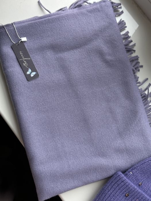 шарф кашеміровий бузковий