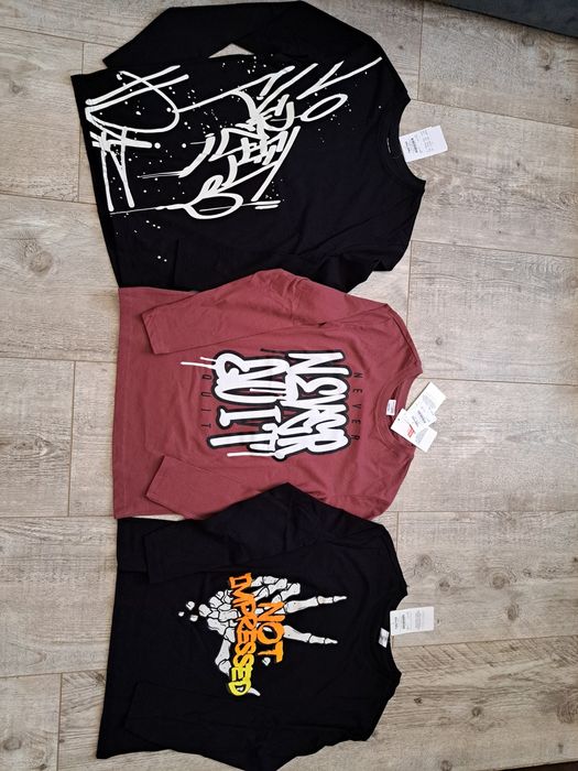 T-shirt chłopięcy dł rękaw - 3 szt. Rozm 146/152