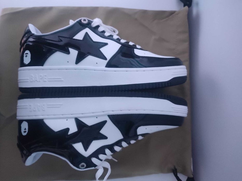 Bape Sta Patent Leather Black White