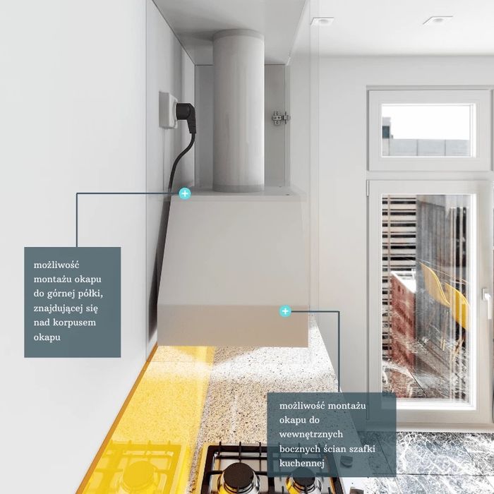 Okap kuchenny podszafkowy biały GLOBALO SPEDTERO 60.1 WHITE