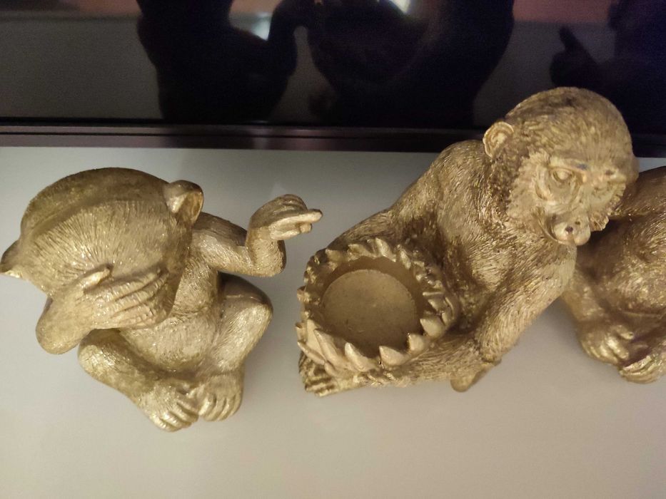 Złote małpki 3 sztuki