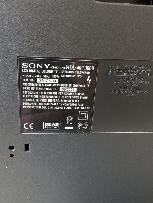 Vendo TV Sony Bravia