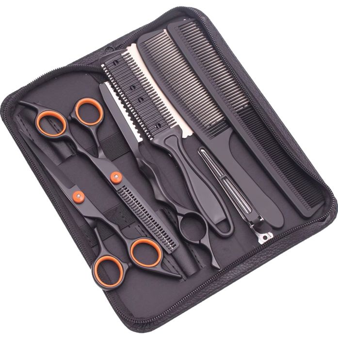 Conjunto De Tesouras De Barbeiro, Tesoura De Afiar, Tesoura De Mes, Tesoura De Cortar Cabelo, Acessório De Estilagem De Cabelo, , Para Homens, Mul