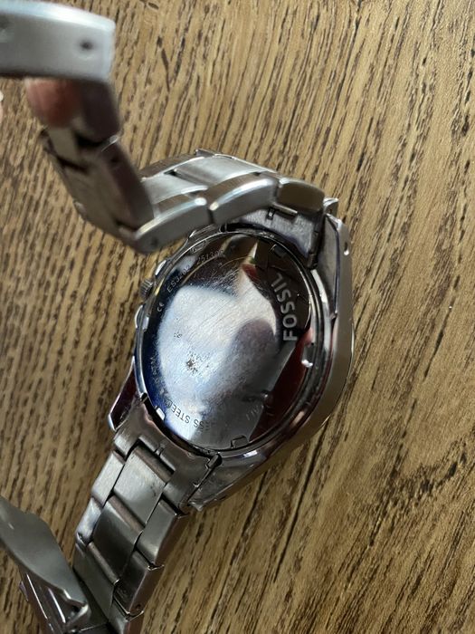Fossil damski zegarek stan bdb na bransolecie srebrnej cekiny