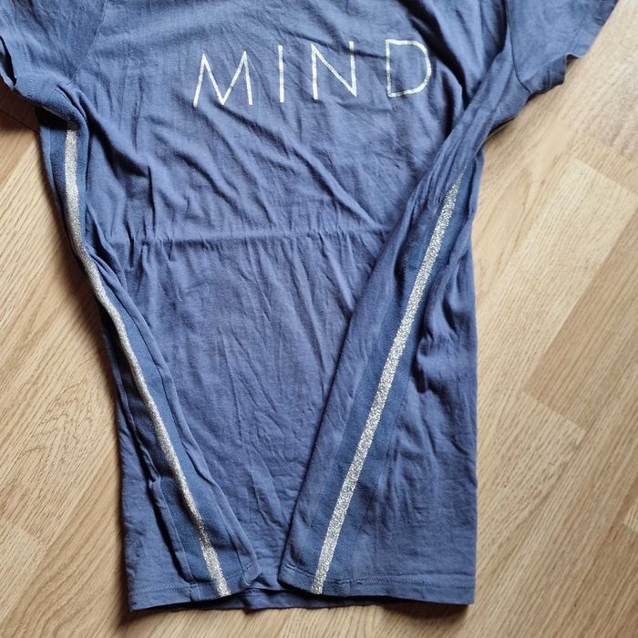 Letnia koszulka unisex szaro-niebieska Mind, t-shirt L size