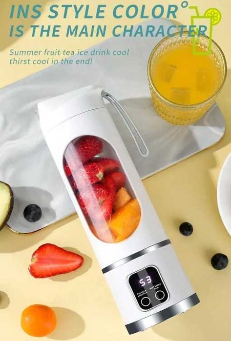 Maquina de Sumos Portatil Liquidificador Recarregavel USB - C