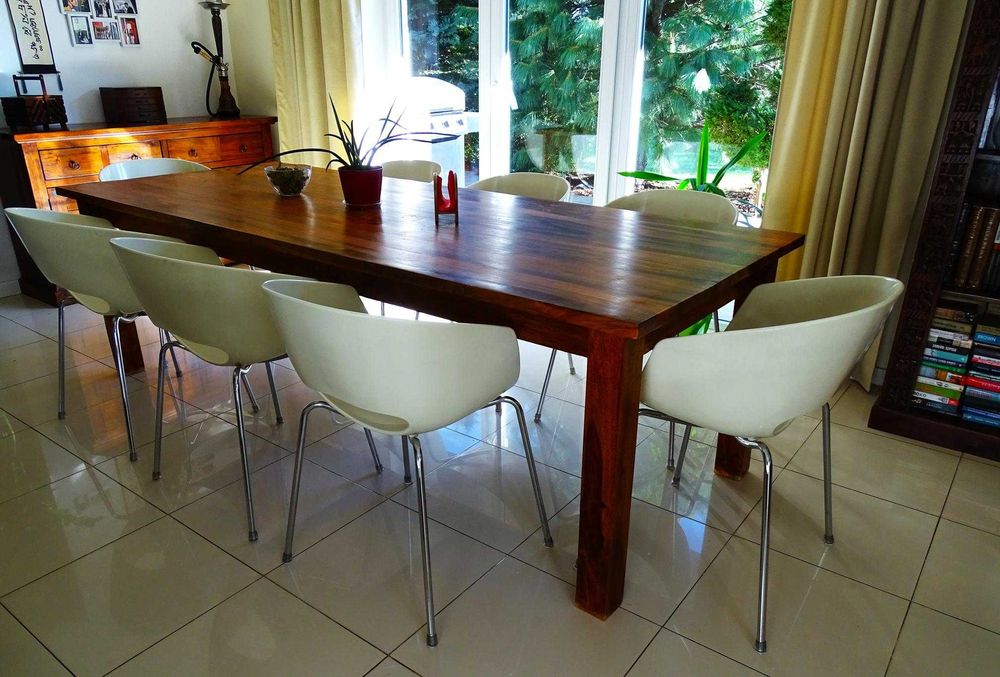 Stół kolonialny / indyjski + 8 krzeseł w bdb. stanie