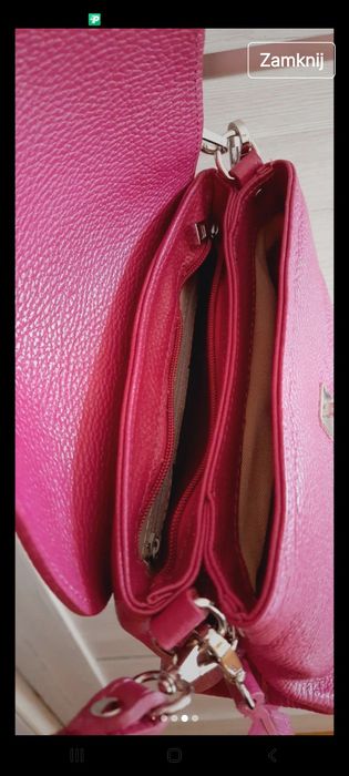 Cudna nowa torebka Skora naturalna fuksja