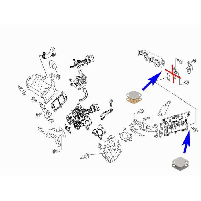 Junta Cega INOX Anular EGR Motores Mercedes 2.2 CDI - OM 651 JEEP
