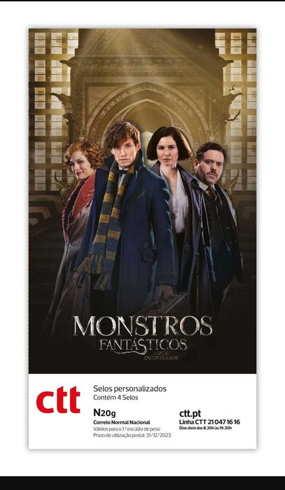 MONSTROS FANTASTICOS - Booklet CTT 4 selos autoadesivos - 2022