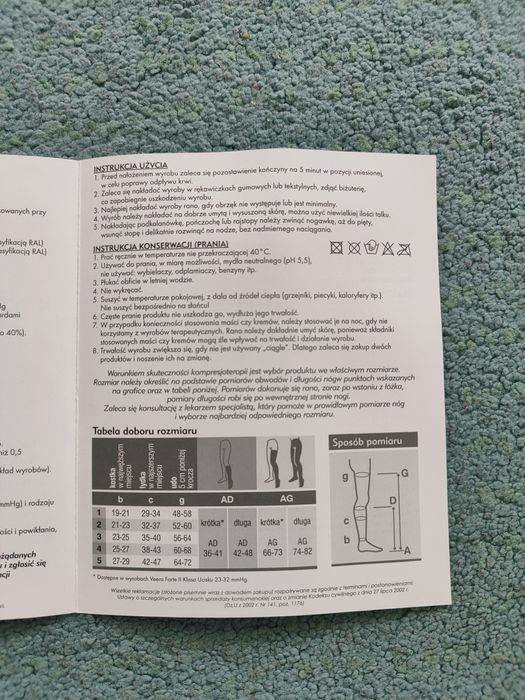 Pończochy uciskowe Veera forte wyrób medyczny