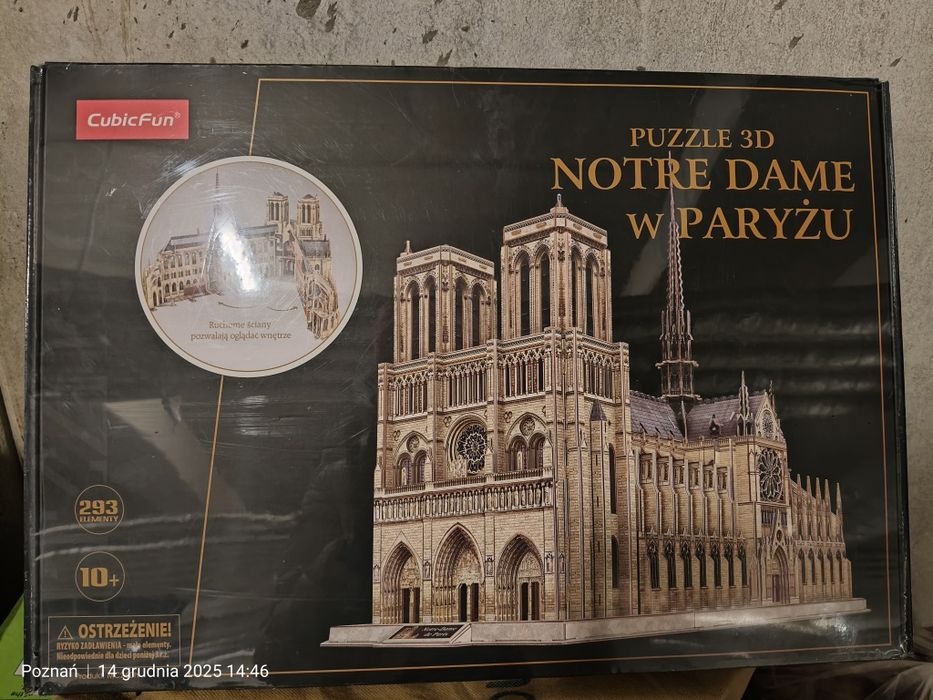 Puzzle 3D katedra Notre Dame de Paris