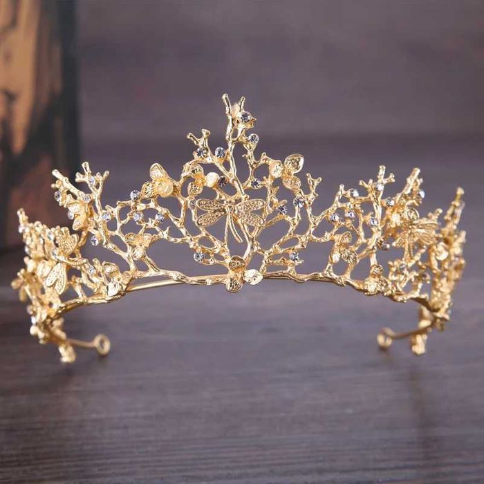 Tiara para noiva com pérolas barrocas e cristal para o cabelo acessóri