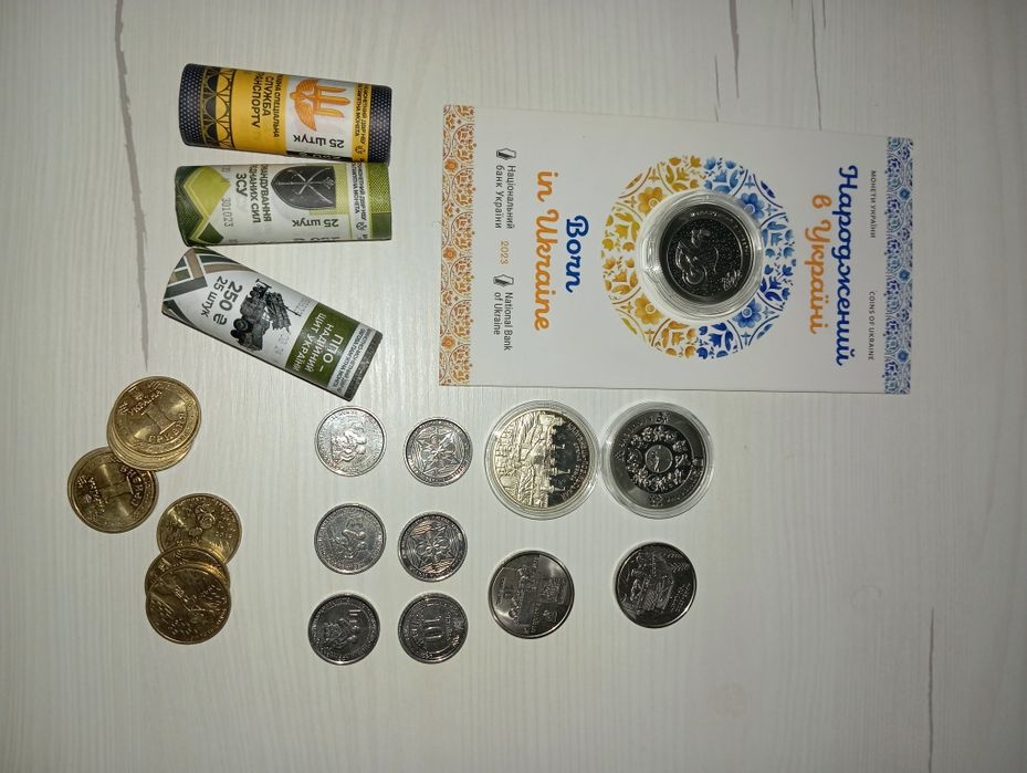 Гривня, колекційні монети, монета, ролик монет, рол, гривна