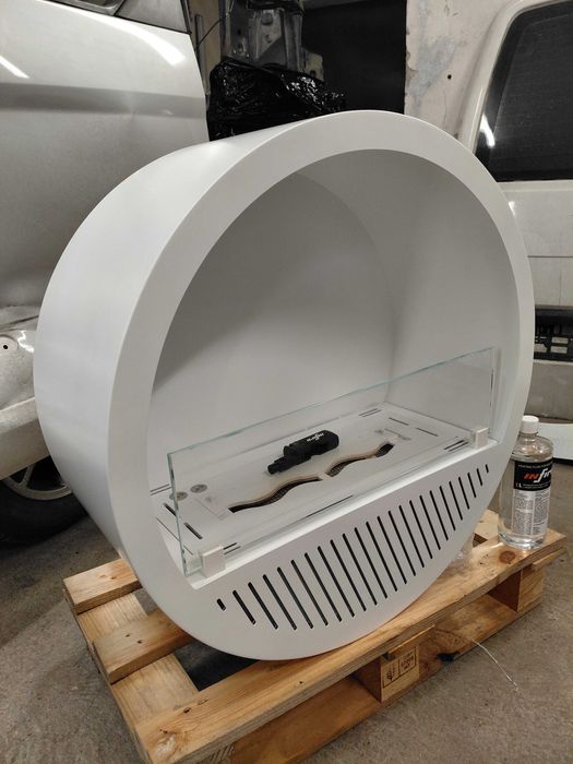 Biokominek INFIRE wiszący okrągły Biały  3 KW