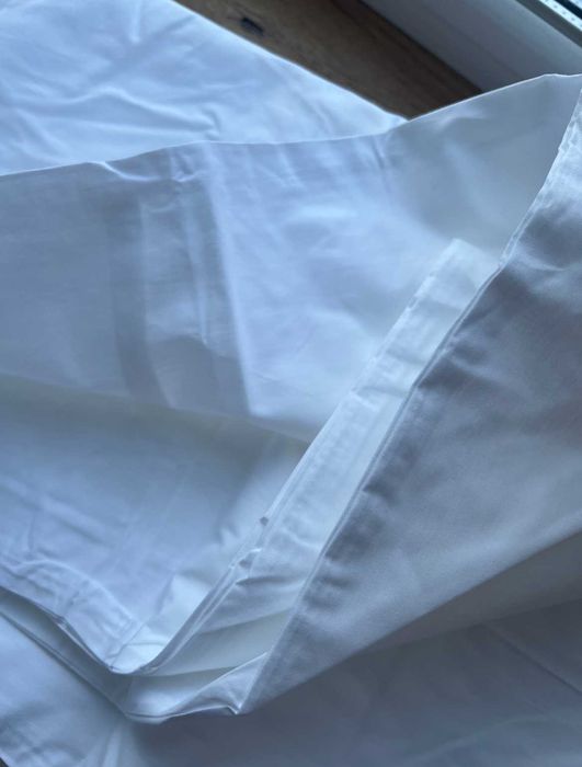 Двуспальный, евростандарт комплект постельного белья. Белый