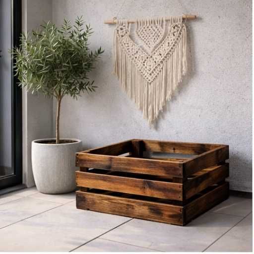 Skrzynka drewniana klatka pudełko owoc jabłka producent 40x30x20opalon