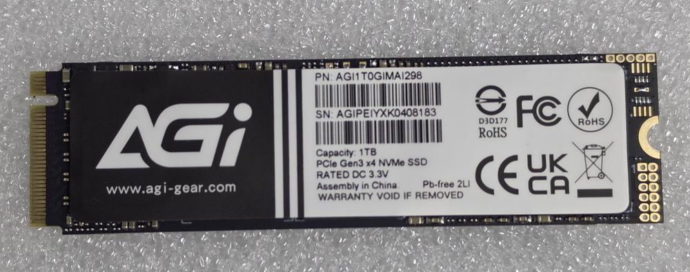 Накопичувач SSD M.2 1.0Tb, AGI.