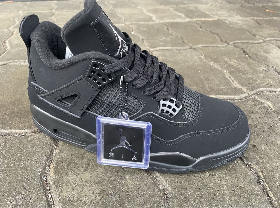 Jordan 4 Retro Black Cat кожа шкіра 41-46