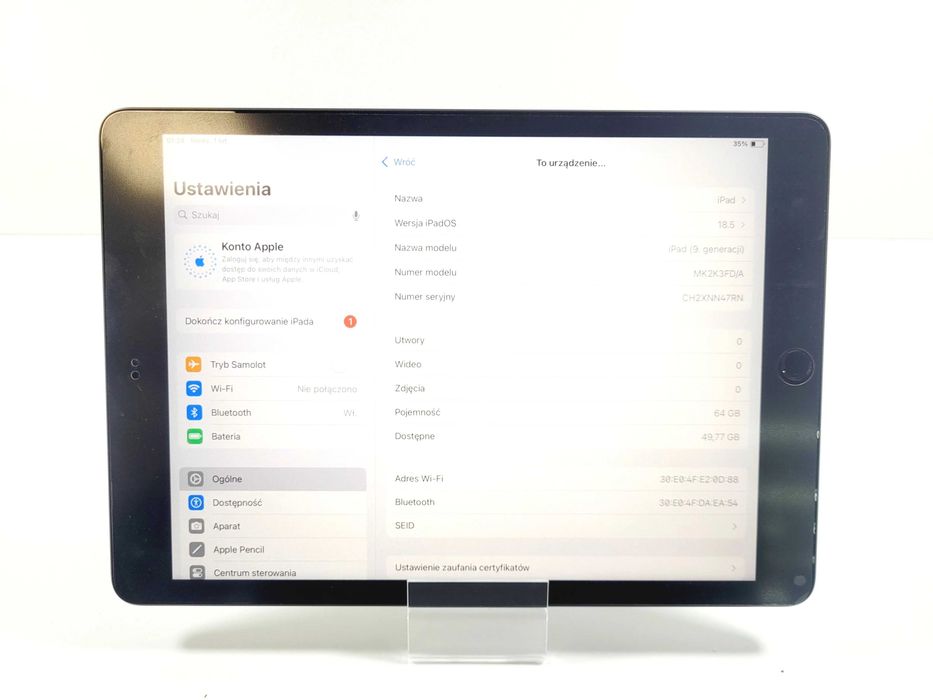 tablet apple ipad 10.2. 2021. 64 gb 9 th gen .a2602