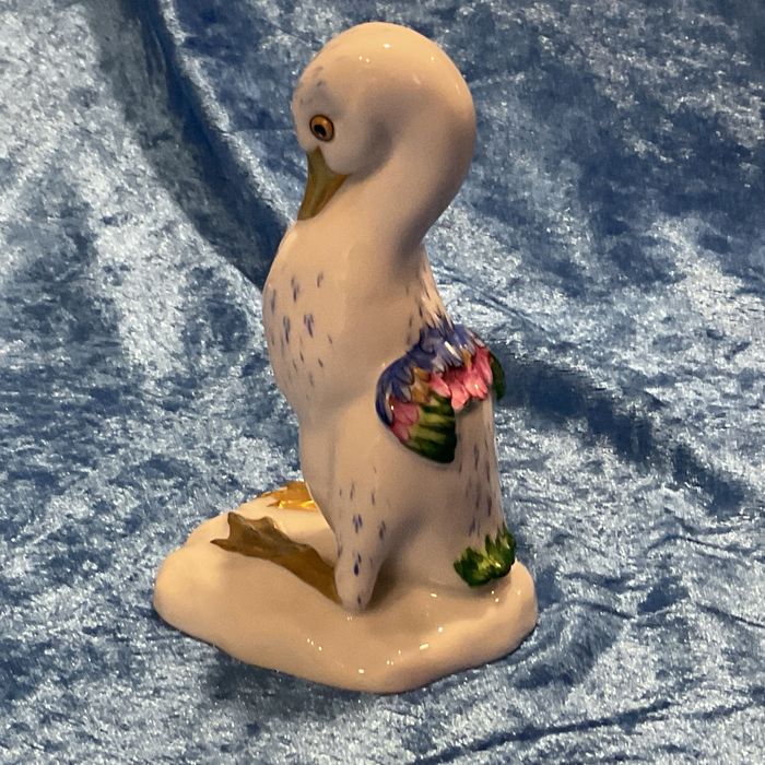 Patinho vista alegre porcelana pintura manual 11 cm